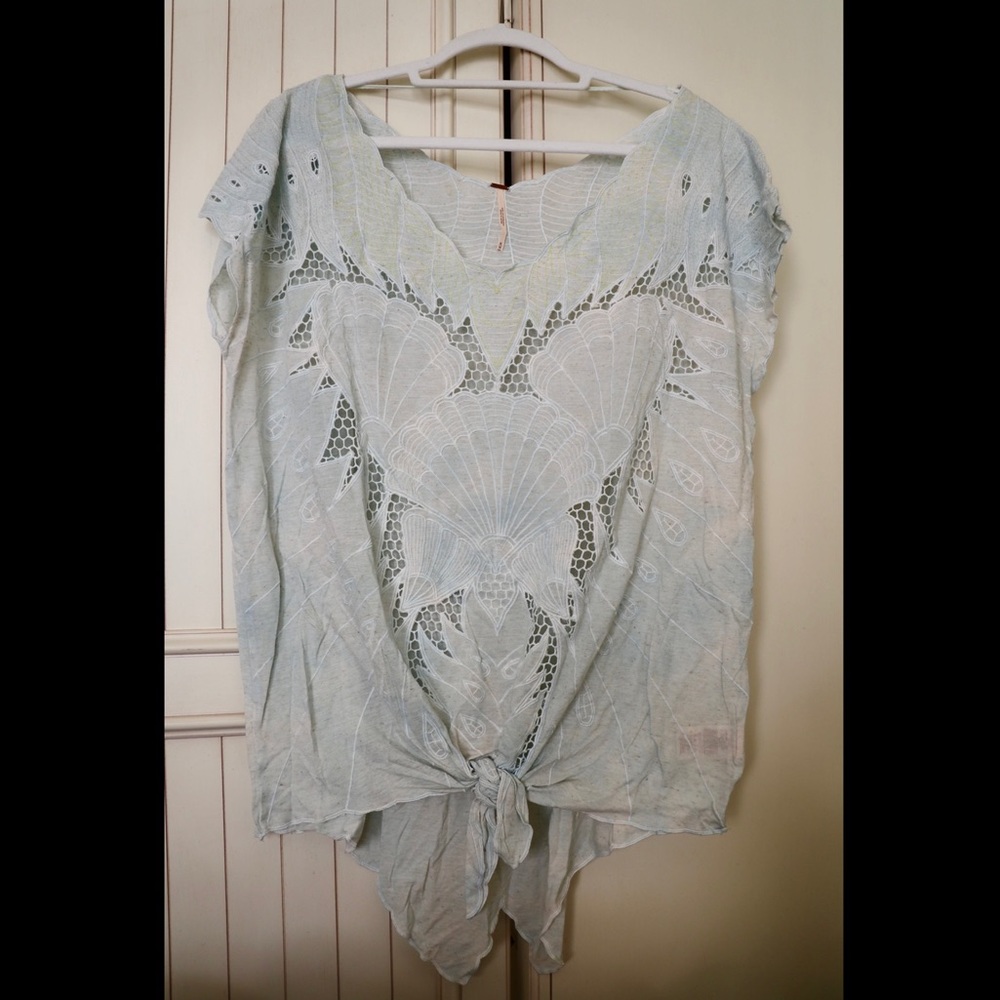 Free People Embroidered Sea Shell Tee